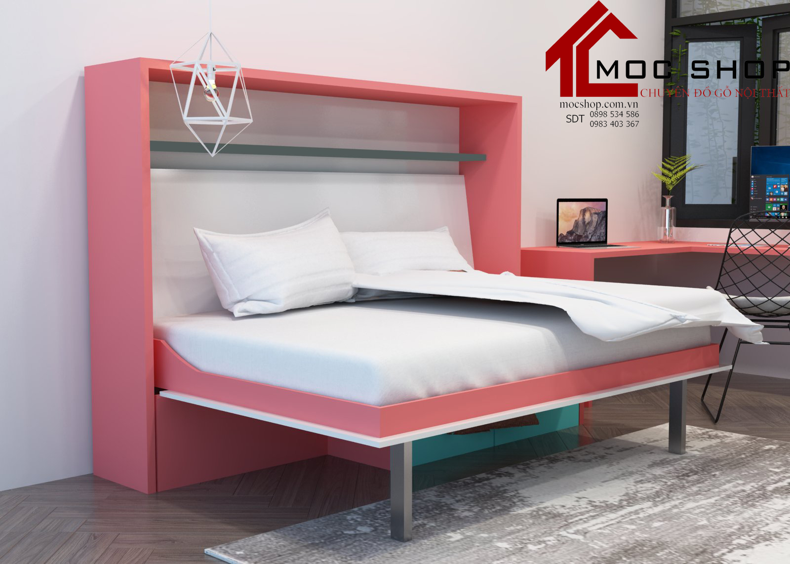 giường thông minh gấp ngang cho bé